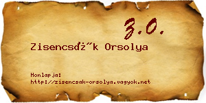 Zisencsák Orsolya névjegykártya